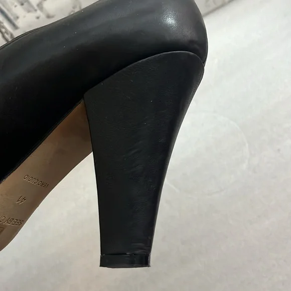 See by Chloe Black Lace Up Heels Pumps Sz 41 - Picture 11 of 14